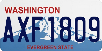 WA license plate AXF1809