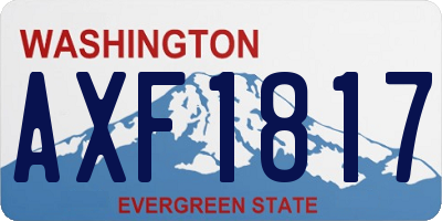 WA license plate AXF1817