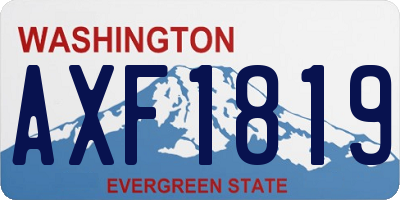 WA license plate AXF1819
