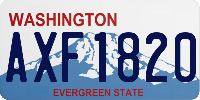 WA license plate AXF1820