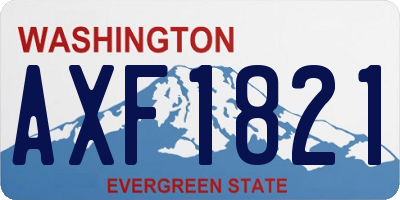 WA license plate AXF1821
