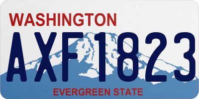 WA license plate AXF1823