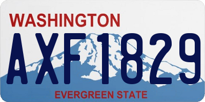 WA license plate AXF1829