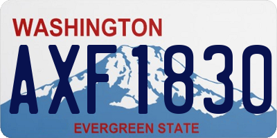 WA license plate AXF1830