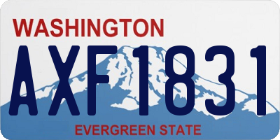 WA license plate AXF1831