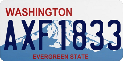 WA license plate AXF1833