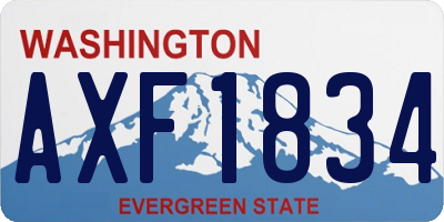 WA license plate AXF1834
