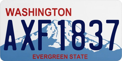 WA license plate AXF1837
