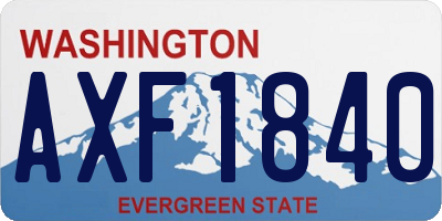 WA license plate AXF1840