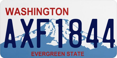 WA license plate AXF1844