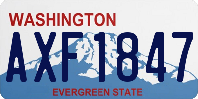 WA license plate AXF1847