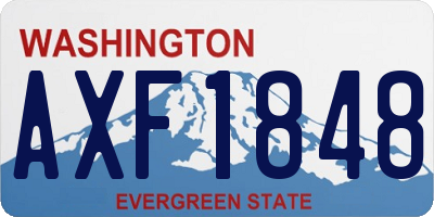 WA license plate AXF1848