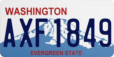 WA license plate AXF1849