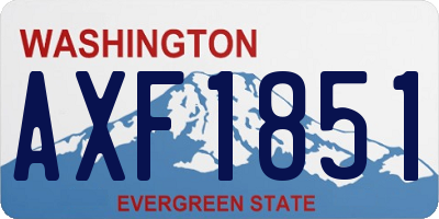 WA license plate AXF1851