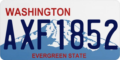 WA license plate AXF1852