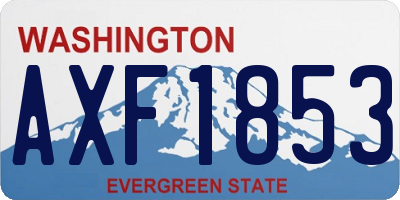WA license plate AXF1853