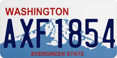WA license plate AXF1854