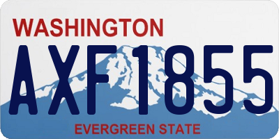 WA license plate AXF1855