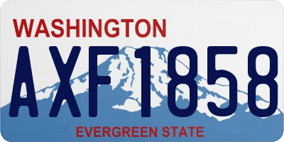 WA license plate AXF1858