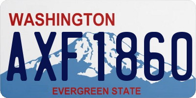 WA license plate AXF1860