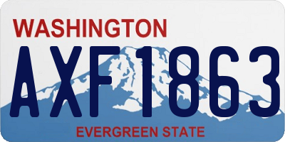 WA license plate AXF1863