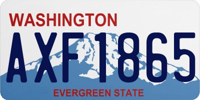 WA license plate AXF1865