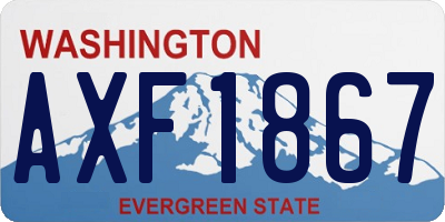WA license plate AXF1867