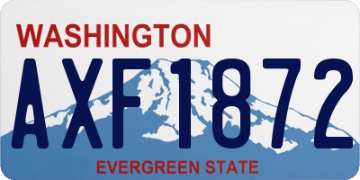 WA license plate AXF1872