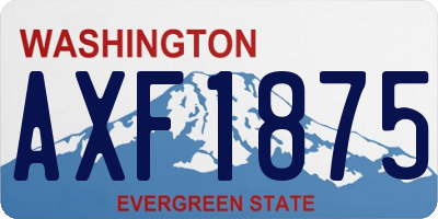 WA license plate AXF1875