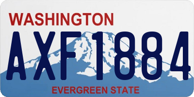 WA license plate AXF1884