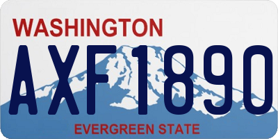 WA license plate AXF1890