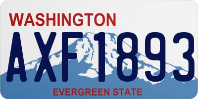 WA license plate AXF1893