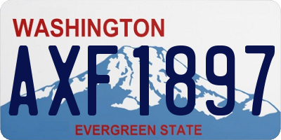 WA license plate AXF1897