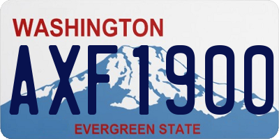 WA license plate AXF1900