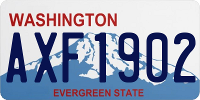 WA license plate AXF1902