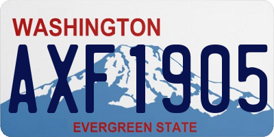 WA license plate AXF1905