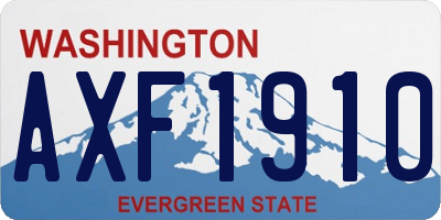 WA license plate AXF1910