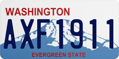 WA license plate AXF1911