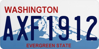 WA license plate AXF1912