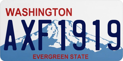 WA license plate AXF1919