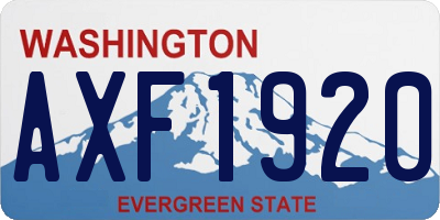 WA license plate AXF1920
