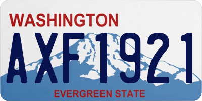 WA license plate AXF1921