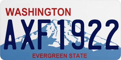 WA license plate AXF1922
