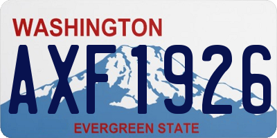 WA license plate AXF1926