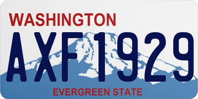 WA license plate AXF1929