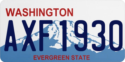 WA license plate AXF1930