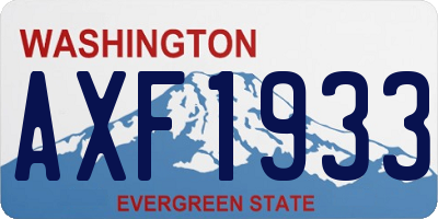 WA license plate AXF1933