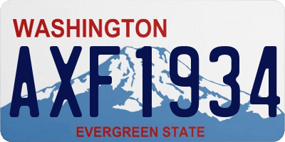 WA license plate AXF1934