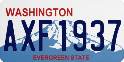 WA license plate AXF1937
