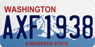 WA license plate AXF1938